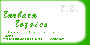 barbara bozsics business card